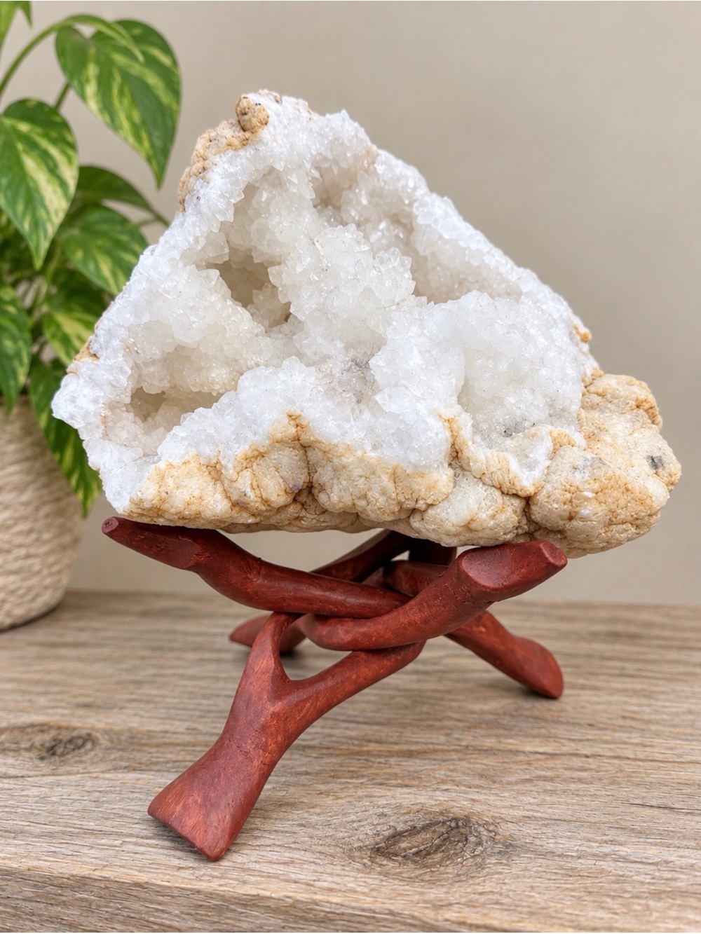 Natural White Quartz Geode Decorative Accent - Brand: